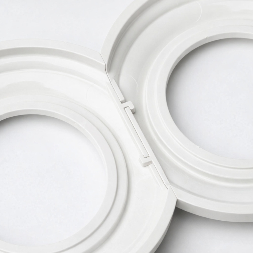 Kliklap - Priză dublă retro casnică cu ramă, 230V, alb zăpadă