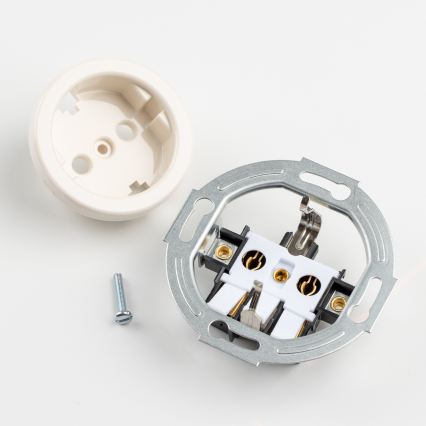 Kliklap - Priză dublă retro pentru locuință cu ramă SCHUKO 230V/16A bej