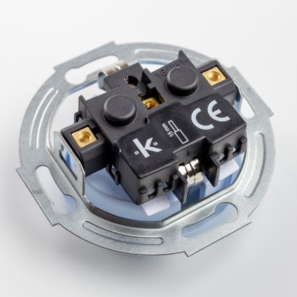 Kliklap - Priză dublă retro SCHUKO 230 V cu ramă, albastră