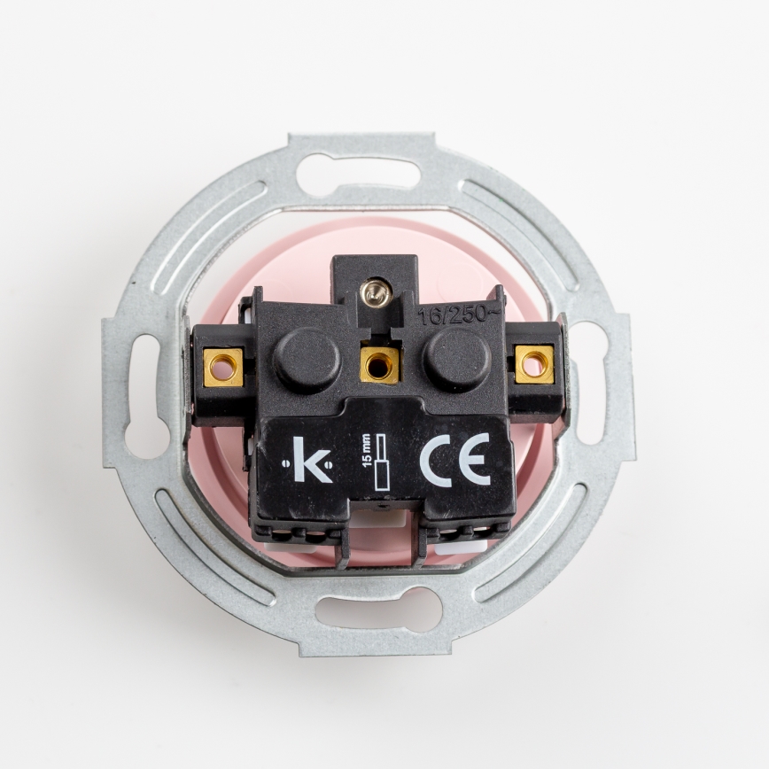 Kliklap - Priză retro de interior, fără ramă, 230V, roz vintage