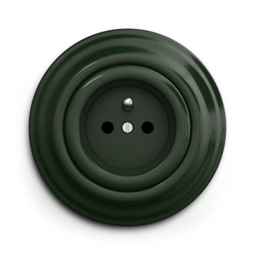 Kliklap - Priză retro de perete cu ramă 230V verde
