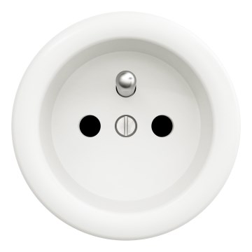 Kliklap - Priză retro de perete pentru uz casnic, fără ramă, 230V, alb zăpadă