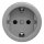 Kliklap - Priză retro de perete SCHUKO 230V/16A, fără ramă, gri