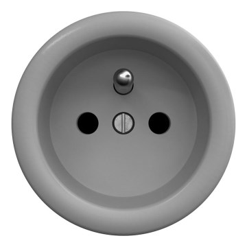 Kliklap - Priză retro de uz casnic, fără ramă, 230V, gri