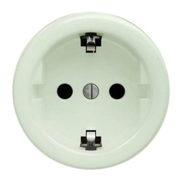 Kliklap - Priză retro SCHUKO 230V/16A pentru uz casnic, fără ramă, verde mentă mat