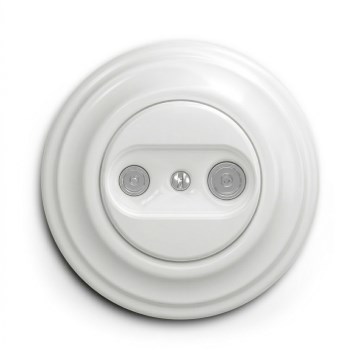 Kliklap - Priză retro TV+R (terminală) cu ramă, alb zăpadă