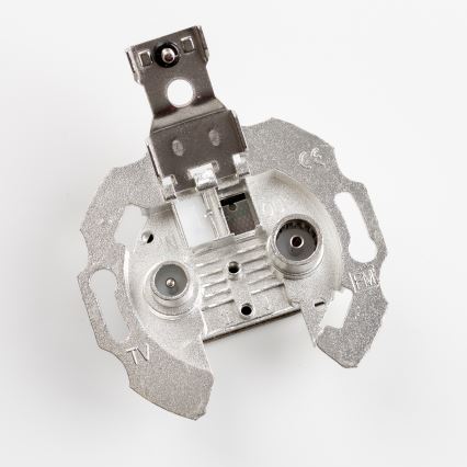 Kliklap - Priză terminală retro TV+R cu ramă, maro