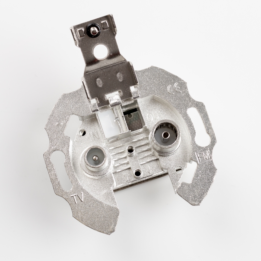 Kliklap - Priză terminală retro TV+R cu ramă, maro