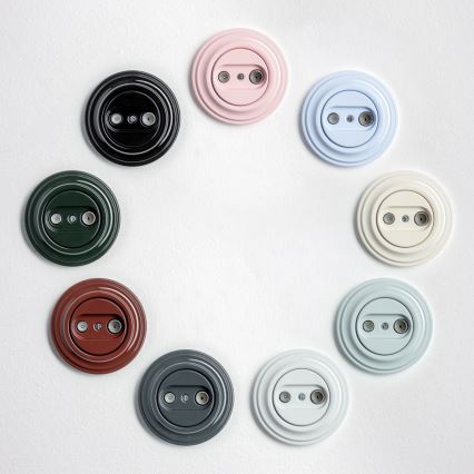 Kliklap - Priză terminală retro TV+R cu ramă, maro