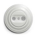 Kliklap - Priză TV+R retro (cu trecere) cu ramă alb ceramic