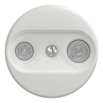 Kliklap - Priză TV+R retro (terminală), fără ramă, alb ceramic