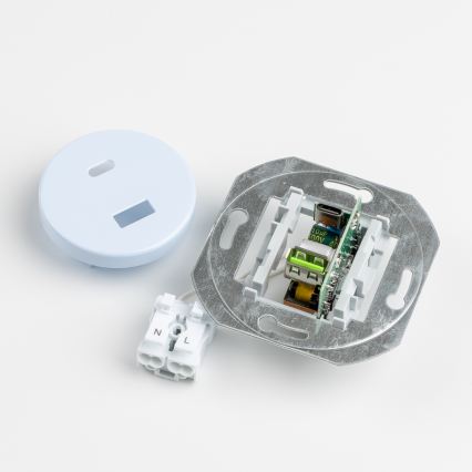 Kliklap - Priză USB retro A+C cu ramă albastră