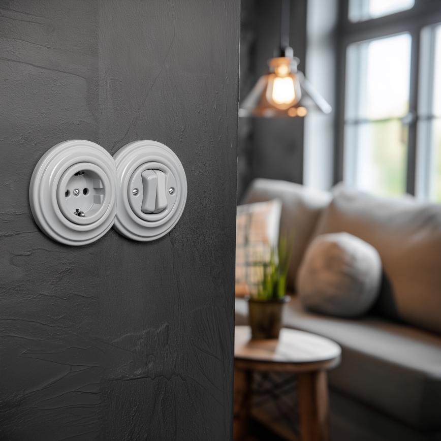 Kliklap - Ramă retro de capăt gri