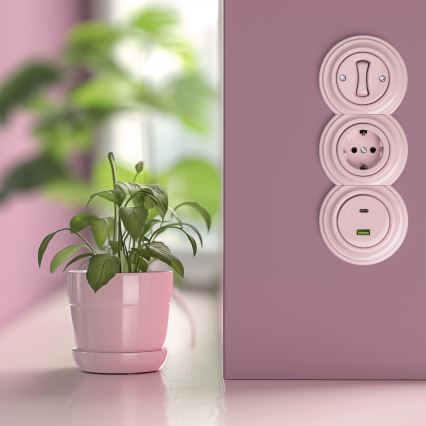 Kliklap - Ramă retro de capăt, roz vintage