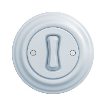 Kliklap - Retro întrerupător unipolar cu ramă nr. 1, albastru