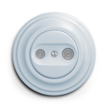 Kliklap - Retro priză terminală TV+R cu ramă, albastră