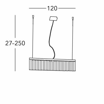 Kolarz 314.87.3 - Candelabru cu cristale pe cablu PRISMA 7xG9/25W/230V aur 24K