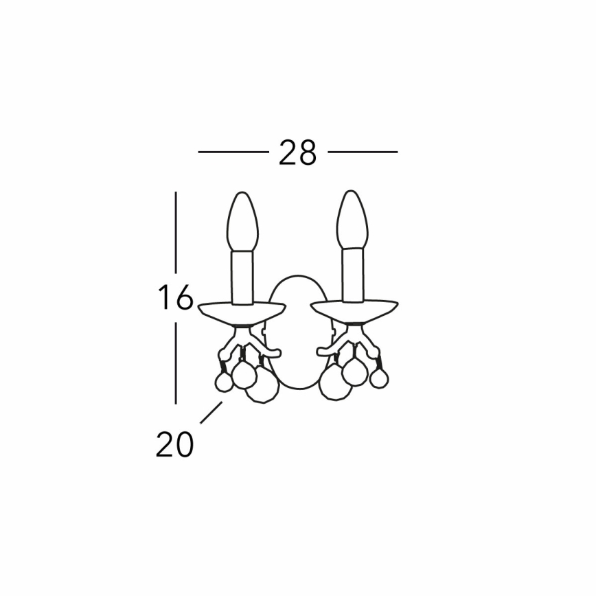 Kolarz 3234.62.3.KoT - Aplica de perete CARMEN din cristal, 2xE14/60W/230V, placată cu aur 24K
