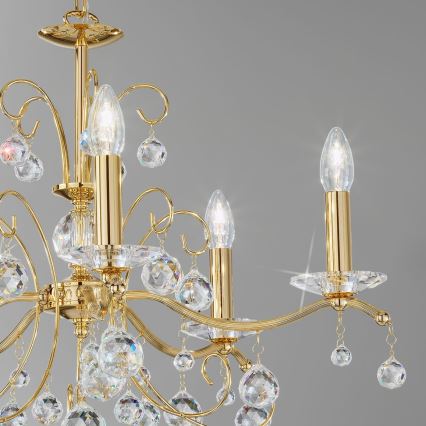 Kolarz 3234.85.3.KoT - Candelabru cu cristale pe lanț CARMEN 5xE14/60W/230V aur 24K