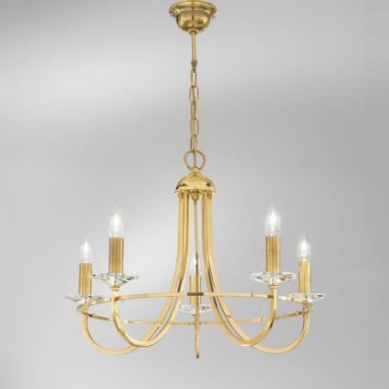 Kolarz 330.85.8C - Candelabru cu cristale pe lanț IMPERIAL 5xE14/60W/230V auriu