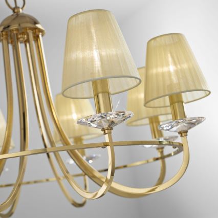 Kolarz 330.85.8C - Candelabru cu cristale pe lanț IMPERIAL 5xE14/60W/230V auriu