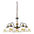 Kolarz 731.85.116 - Candelabru suspendat cu lanț NONNA, 5xE27/75W/230V, culoare lămâie