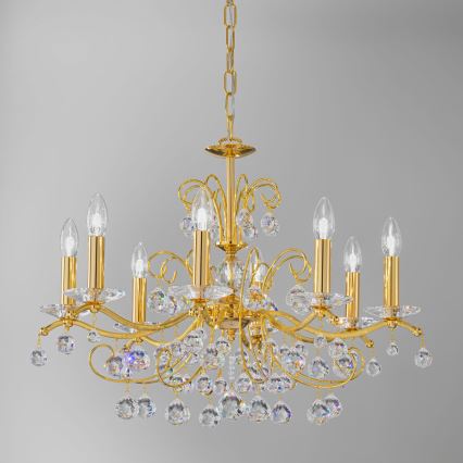 Kolarz 3234.88.3.KoT - Candelabru cu cristale CARMEN pe lanț 8xE14/60W/230V placat cu aur 24K