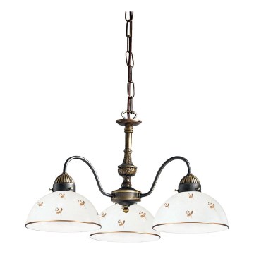 Kolarz NONNA 731.83.170 - Candelabru cu lanț, 3xE27/75W/230V, design floral, aur roz
