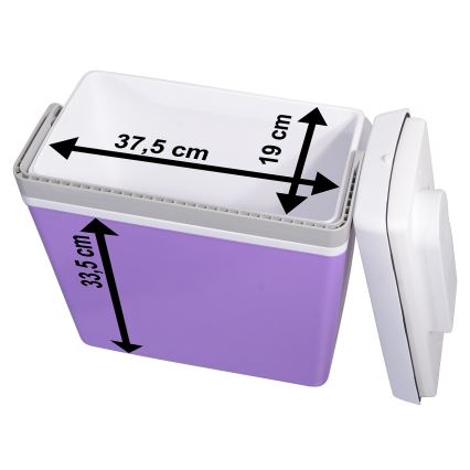 Ladă frigorifică auto portabilă 23 l 55W/12V/230V mov/albă
