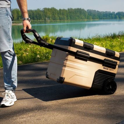 Ladă frigorifică portabilă cu afișaj LCD 39 l 230V/12V/24V maro