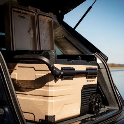 Ladă frigorifică portabilă cu afișaj LCD 39 l 230V/12V/24V maro