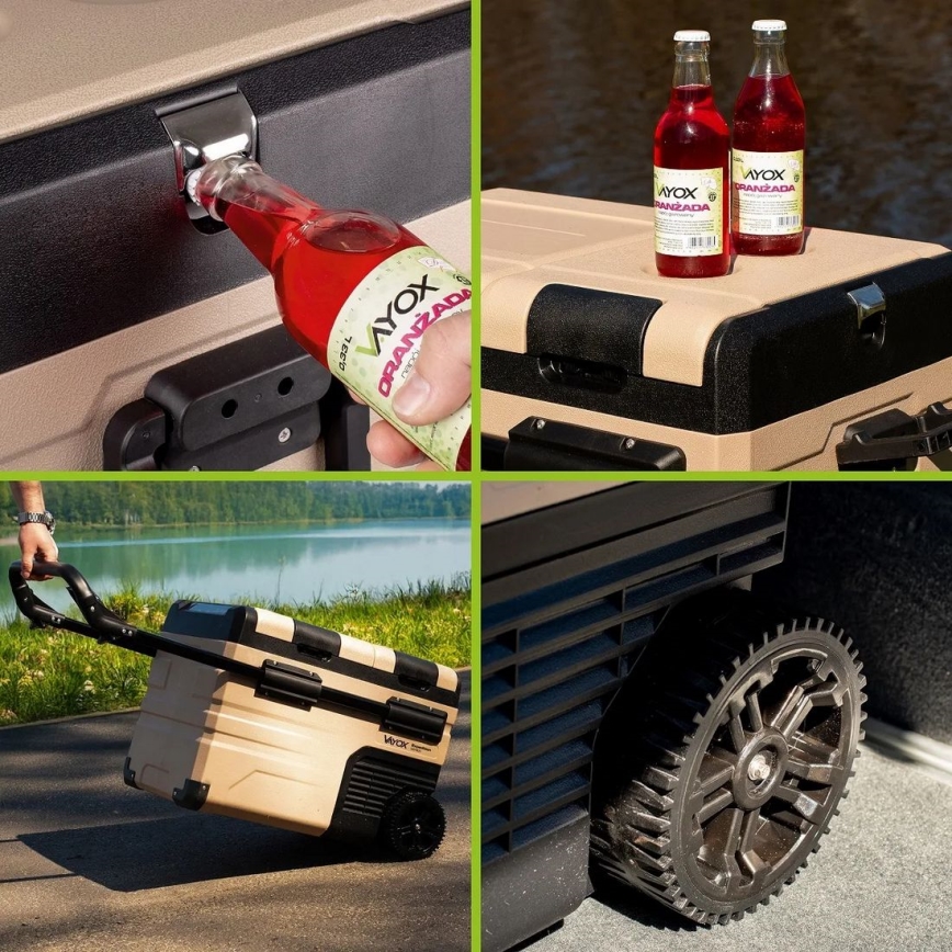 Ladă frigorifică portabilă cu afișaj LCD 39 l 230V/12V/24V maro