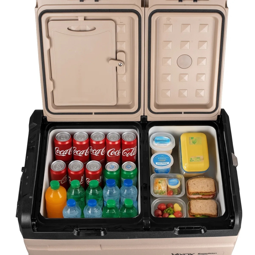 Ladă frigorifică portabilă cu afișaj LCD 39 l 230V/12V/24V maro