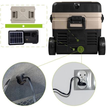 Ladă frigorifică portabilă cu afișaj LCD 39 l 230V/12V/24V maro