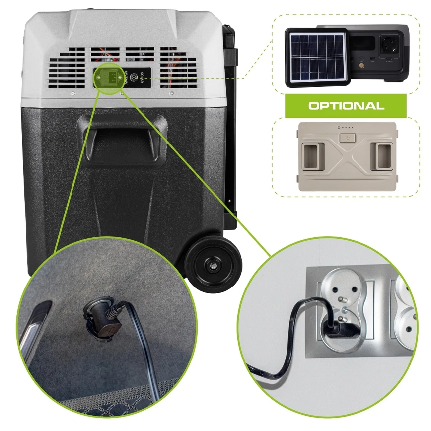 Ladă frigorifică portabilă cu afișaj LCD 40 l 230V/12V/24V negru