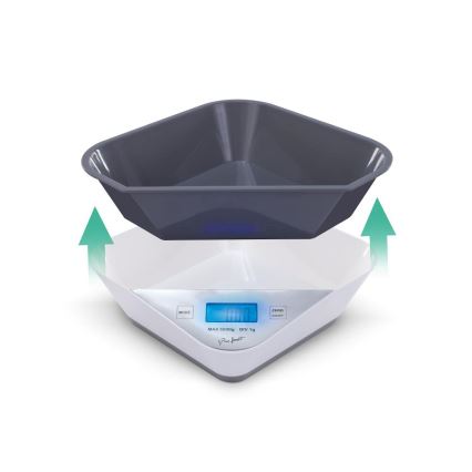 Lamart - Cântar digital de bucătărie, 2xAAA, alb/gri