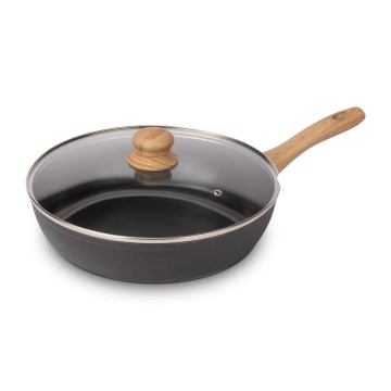 Lamart - Tigaie cu capac, 28 cm, negru/maro