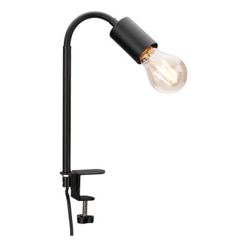 Lampă cu clemă, 1xE27/10W/230V, neagră