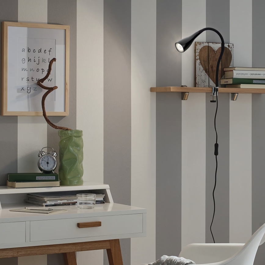 Lampă cu clemă 1xGU10/3W/230V neagră