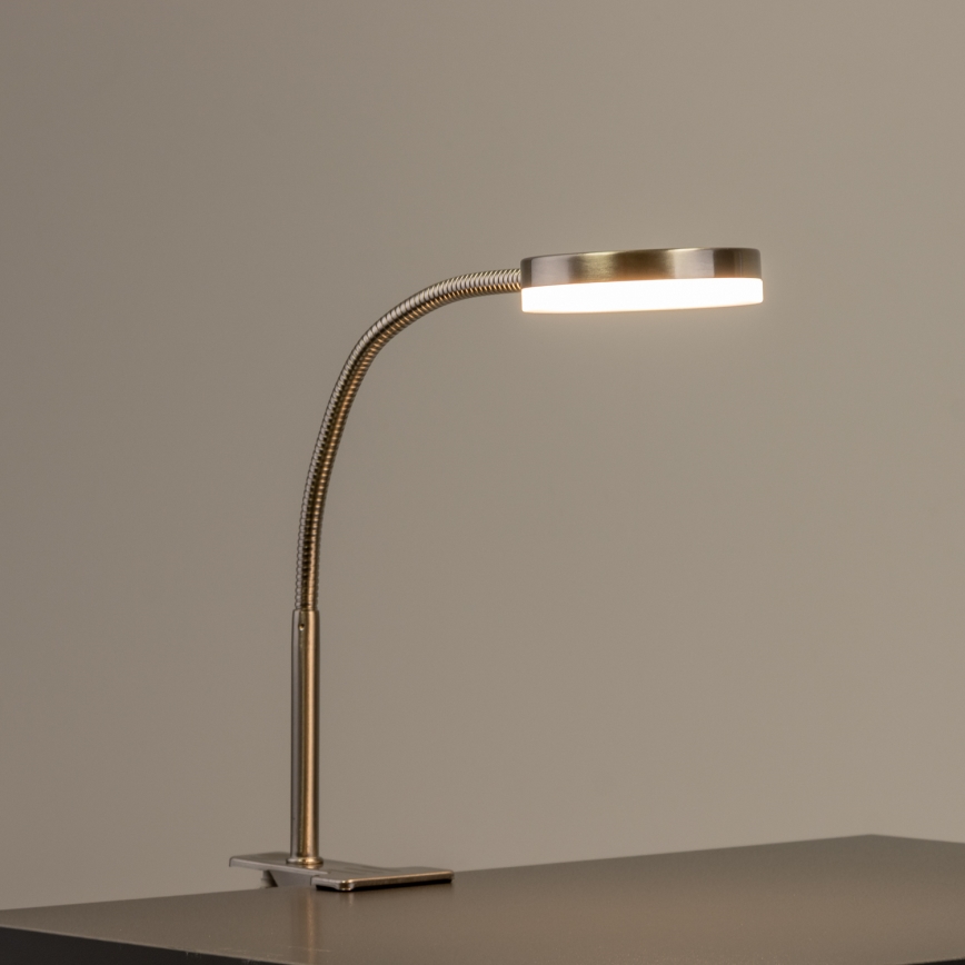 Lampă cu clemă LED/3,2W/230V, crom mat