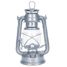 Lampă cu gaz lampant LANTERN 24,5 cm argintie Brilagi
