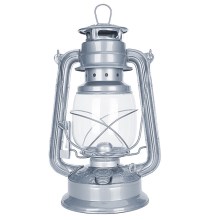 Lampă cu gaz lampant LANTERN 28 cm argintie Brilagi