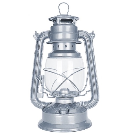 Lampă cu gaz lampant LANTERN 28 cm argintiu Brilagi