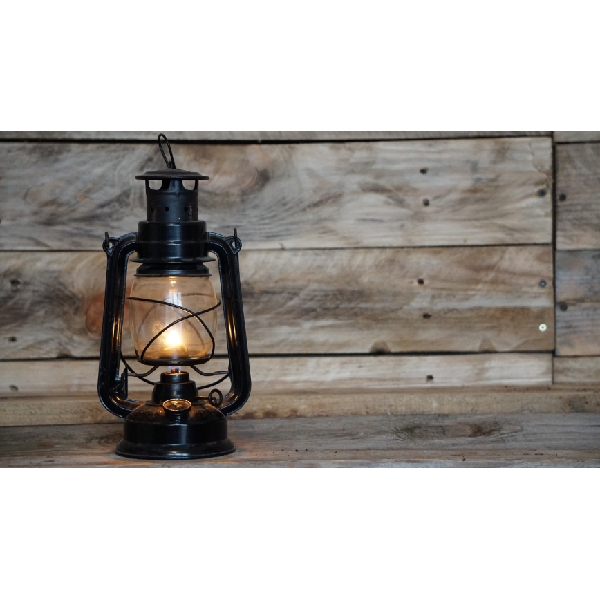 Lampă cu gaz lampant LANTERN 28 cm negru Brilagi