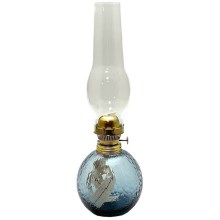 Lampă cu gaz lampant VANESA 38 cm albastru-fumuriu cereale