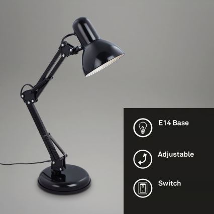 Lampă de birou 1xE14/25W/230V neagră