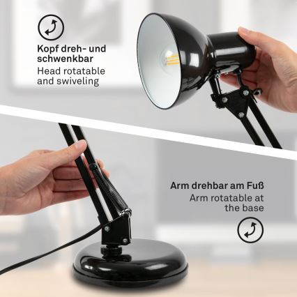 Lampă de birou 1xE14/25W/230V neagră