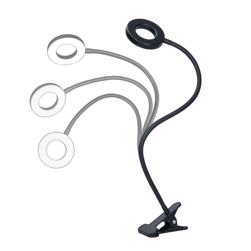 Lampă LED de birou reglabilă cu clemă LED/8W/230V 3000/4000/5000K neagră