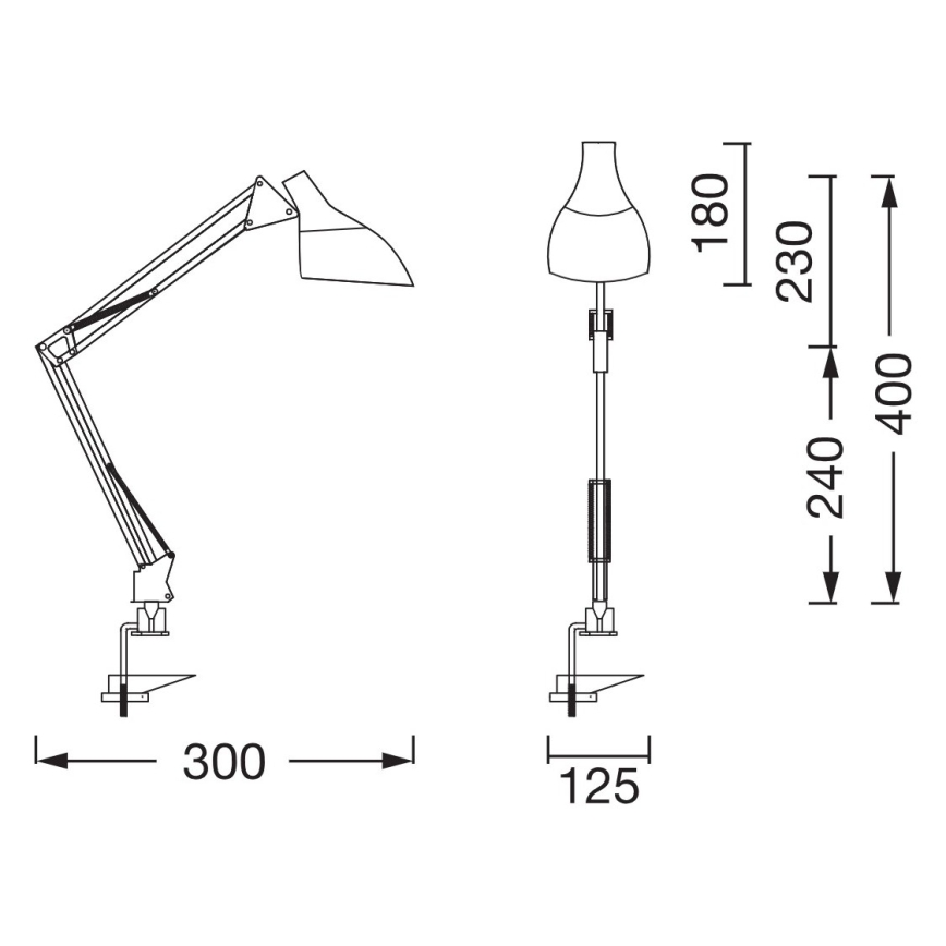 Lampă de birou cu clemă Osram DESK LINE 1xE27/11W/230V, albă