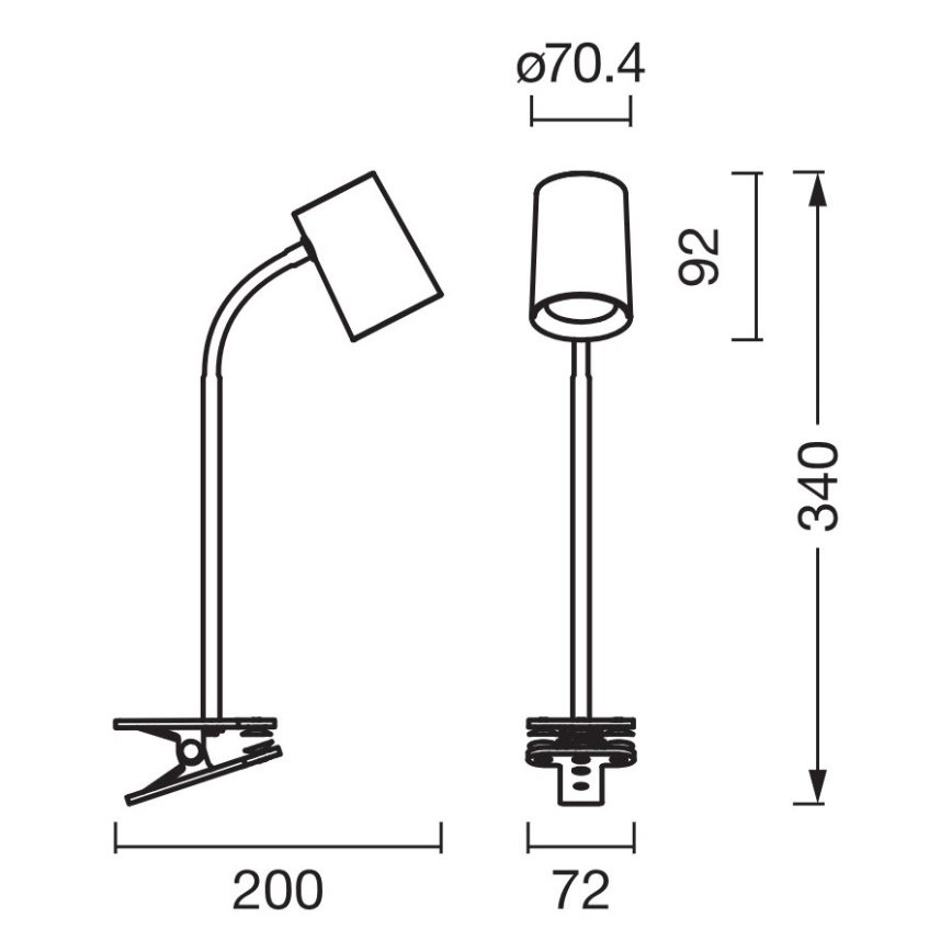 Lampă de birou cu clemă Osram DESK LINE 1xGU10/9W/230V, albă